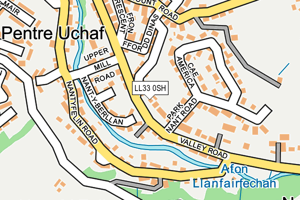 LL33 0SH map - OS OpenMap – Local (Ordnance Survey)