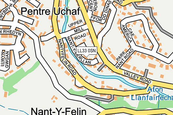 LL33 0SN map - OS OpenMap – Local (Ordnance Survey)