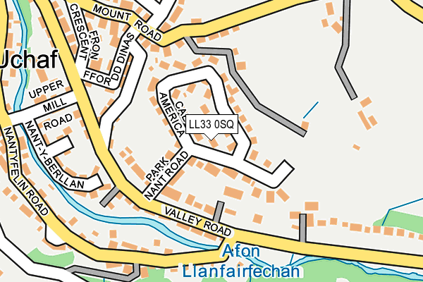 LL33 0SQ map - OS OpenMap – Local (Ordnance Survey)