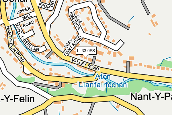 LL33 0SS map - OS OpenMap – Local (Ordnance Survey)