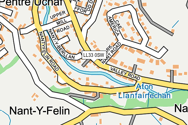 LL33 0SW map - OS OpenMap – Local (Ordnance Survey)