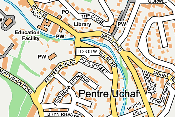 LL33 0TW map - OS OpenMap – Local (Ordnance Survey)