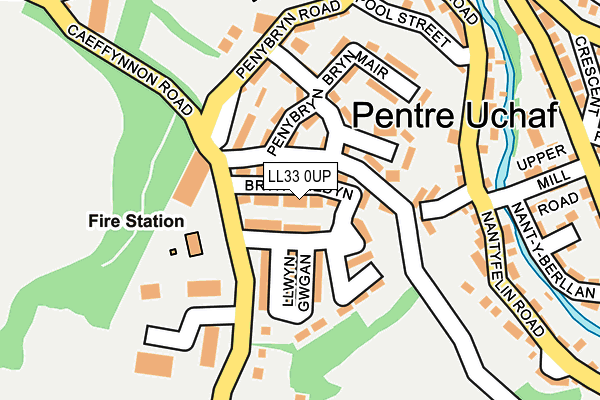 LL33 0UP map - OS OpenMap – Local (Ordnance Survey)