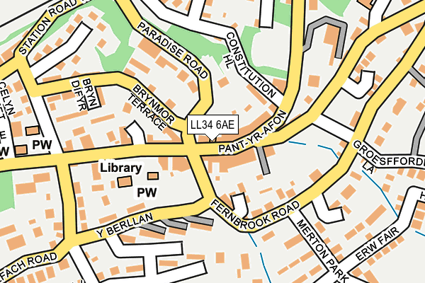 LL34 6AE map - OS OpenMap – Local (Ordnance Survey)