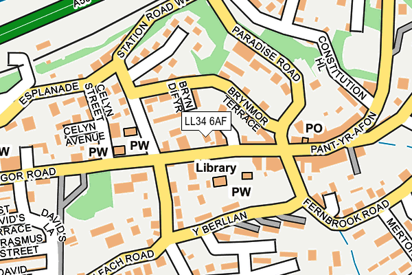 LL34 6AF map - OS OpenMap – Local (Ordnance Survey)