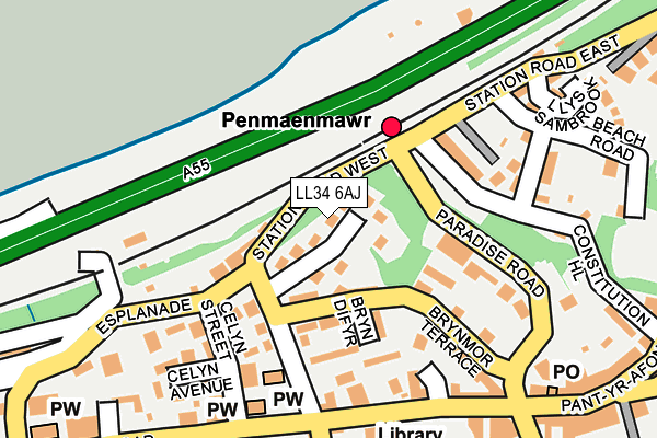 LL34 6AJ map - OS OpenMap – Local (Ordnance Survey)