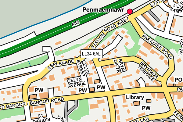 LL34 6AL map - OS OpenMap – Local (Ordnance Survey)