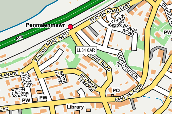 LL34 6AR map - OS OpenMap – Local (Ordnance Survey)
