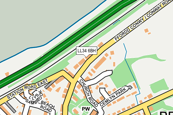 LL34 6BH map - OS OpenMap – Local (Ordnance Survey)