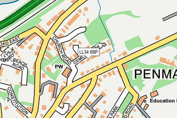 LL34 6BP map - OS OpenMap – Local (Ordnance Survey)