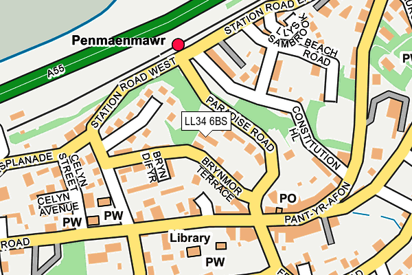 LL34 6BS map - OS OpenMap – Local (Ordnance Survey)