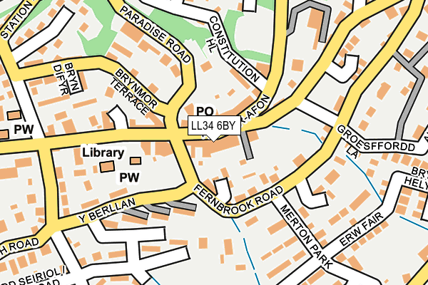 LL34 6BY map - OS OpenMap – Local (Ordnance Survey)