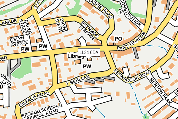 LL34 6DA map - OS OpenMap – Local (Ordnance Survey)