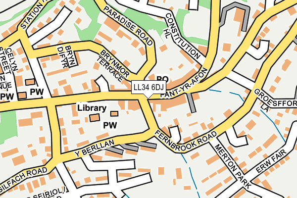 LL34 6DJ map - OS OpenMap – Local (Ordnance Survey)