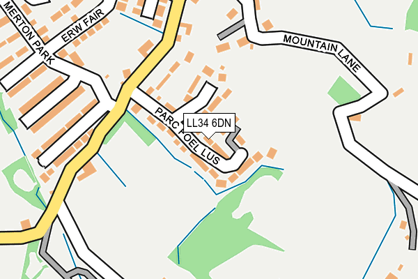 LL34 6DN map - OS OpenMap – Local (Ordnance Survey)