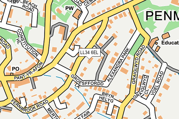 LL34 6EL map - OS OpenMap – Local (Ordnance Survey)