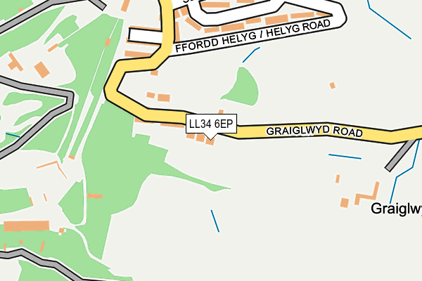 LL34 6EP map - OS OpenMap – Local (Ordnance Survey)