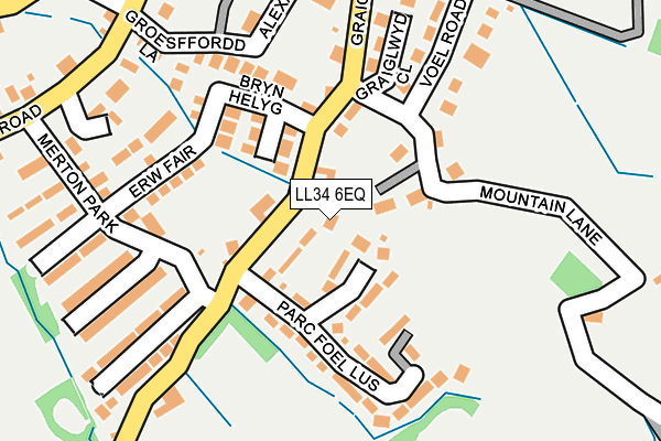 LL34 6EQ map - OS OpenMap – Local (Ordnance Survey)