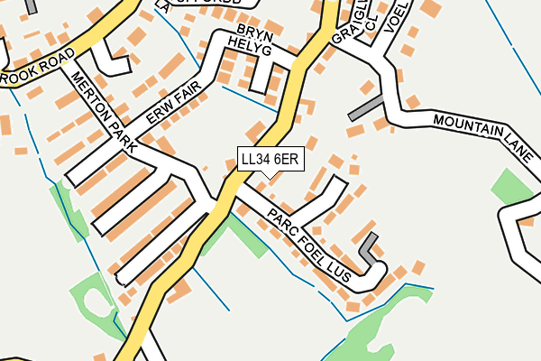 LL34 6ER map - OS OpenMap – Local (Ordnance Survey)