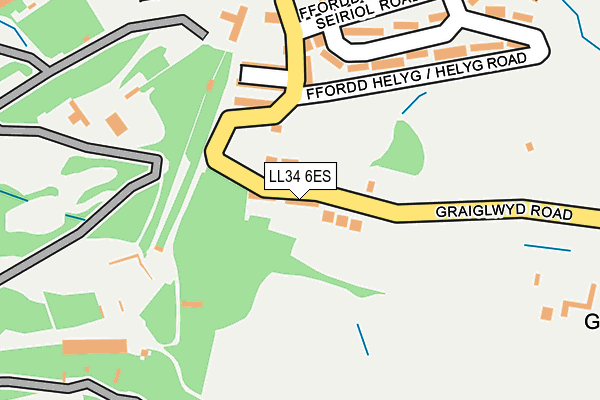 LL34 6ES map - OS OpenMap – Local (Ordnance Survey)
