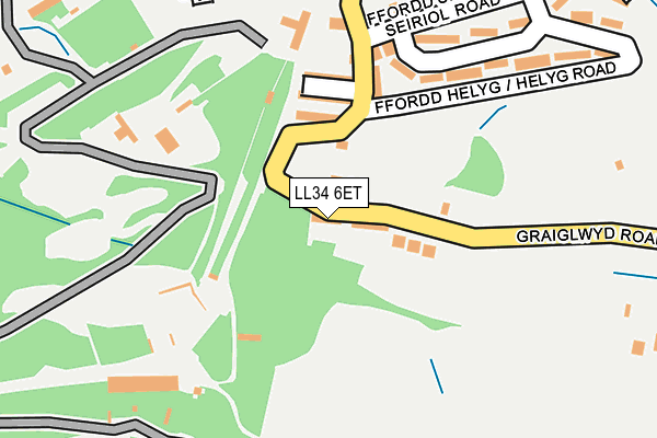 LL34 6ET map - OS OpenMap – Local (Ordnance Survey)