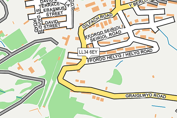LL34 6EY map - OS OpenMap – Local (Ordnance Survey)
