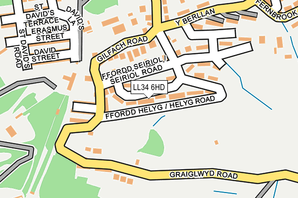 LL34 6HD map - OS OpenMap – Local (Ordnance Survey)