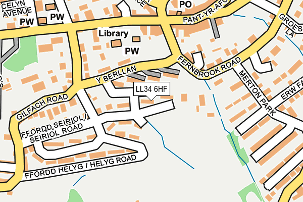 LL34 6HF map - OS OpenMap – Local (Ordnance Survey)