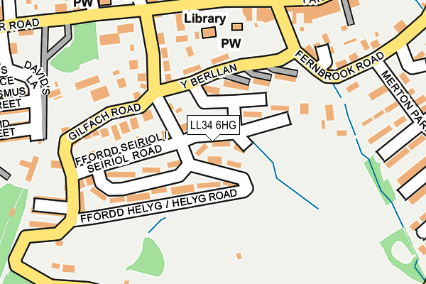 LL34 6HG map - OS OpenMap – Local (Ordnance Survey)