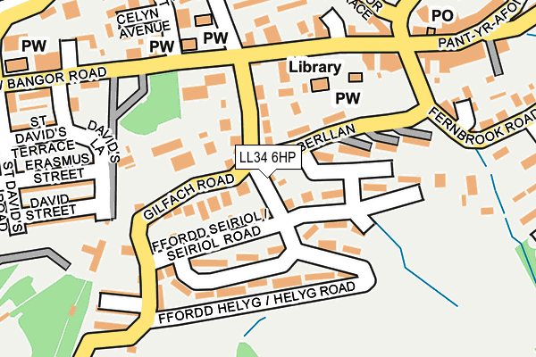 LL34 6HP map - OS OpenMap – Local (Ordnance Survey)