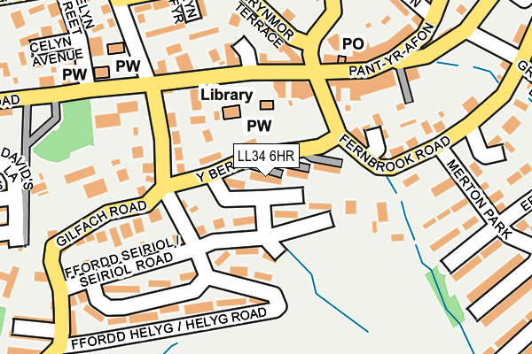 LL34 6HR map - OS OpenMap – Local (Ordnance Survey)