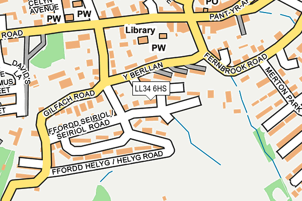 LL34 6HS map - OS OpenMap – Local (Ordnance Survey)