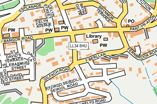 LL34 6HU map - OS OpenMap – Local (Ordnance Survey)
