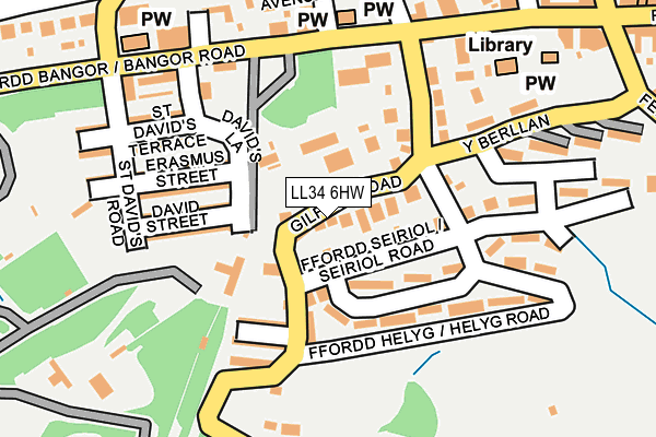 LL34 6HW map - OS OpenMap – Local (Ordnance Survey)
