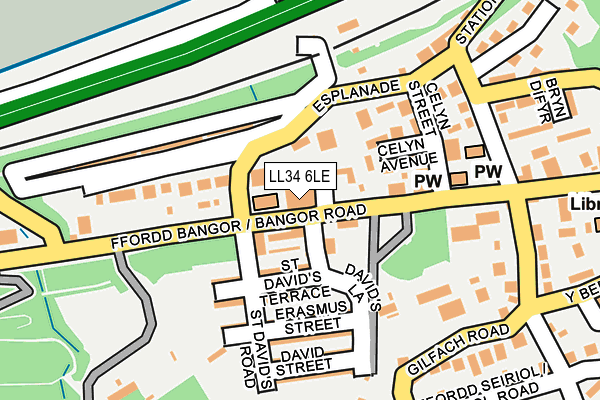 LL34 6LE map - OS OpenMap – Local (Ordnance Survey)