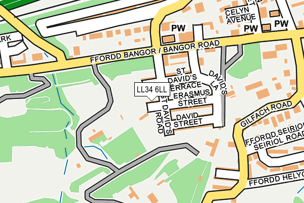 LL34 6LL map - OS OpenMap – Local (Ordnance Survey)