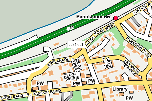 LL34 6LT map - OS OpenMap – Local (Ordnance Survey)
