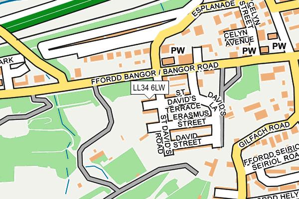 LL34 6LW map - OS OpenMap – Local (Ordnance Survey)