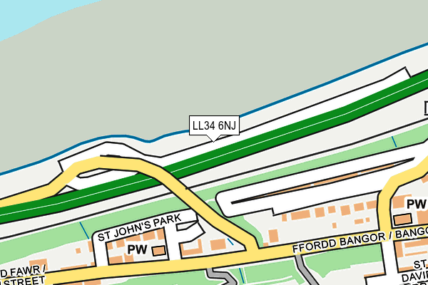 LL34 6NJ map - OS OpenMap – Local (Ordnance Survey)
