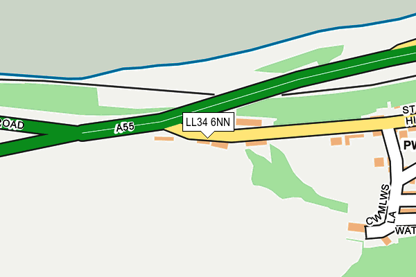 LL34 6NN map - OS OpenMap – Local (Ordnance Survey)