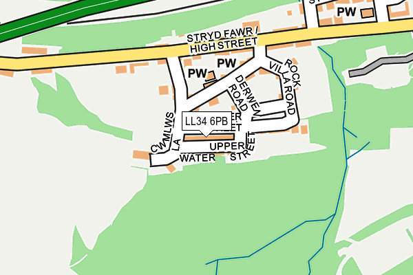 LL34 6PB map - OS OpenMap – Local (Ordnance Survey)