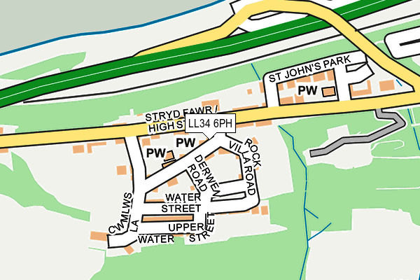 LL34 6PH map - OS OpenMap – Local (Ordnance Survey)