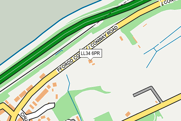 LL34 6PR map - OS OpenMap – Local (Ordnance Survey)
