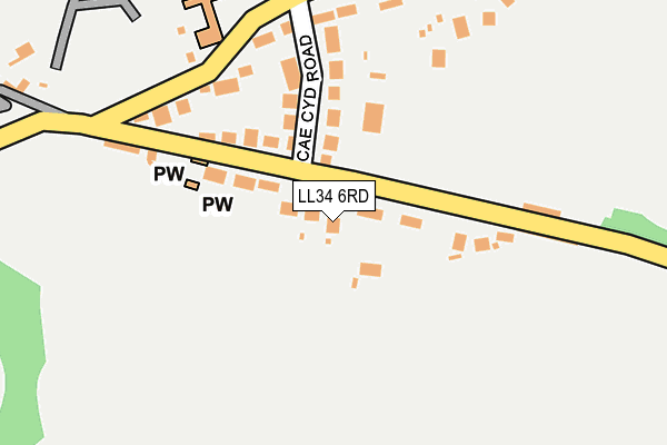 LL34 6RD map - OS OpenMap – Local (Ordnance Survey)