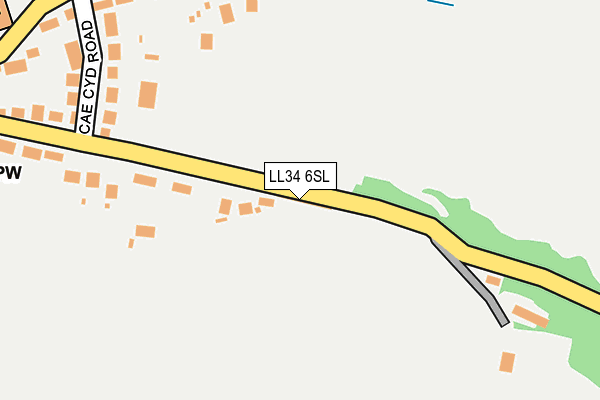 LL34 6SL map - OS OpenMap – Local (Ordnance Survey)