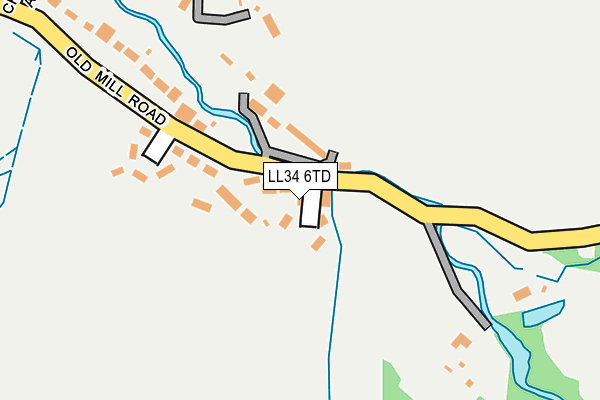 LL34 6TD map - OS OpenMap – Local (Ordnance Survey)