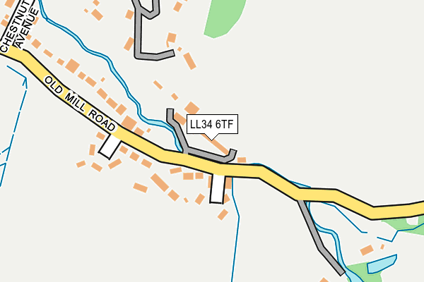 LL34 6TF map - OS OpenMap – Local (Ordnance Survey)