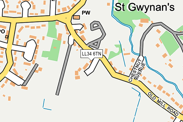 LL34 6TN map - OS OpenMap – Local (Ordnance Survey)