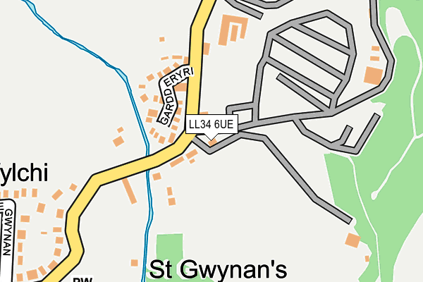 LL34 6UE map - OS OpenMap – Local (Ordnance Survey)