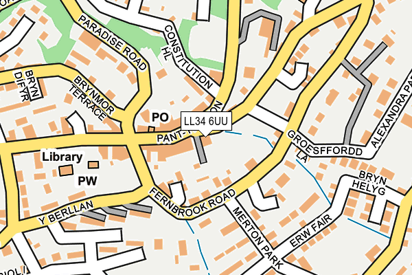 LL34 6UU map - OS OpenMap – Local (Ordnance Survey)